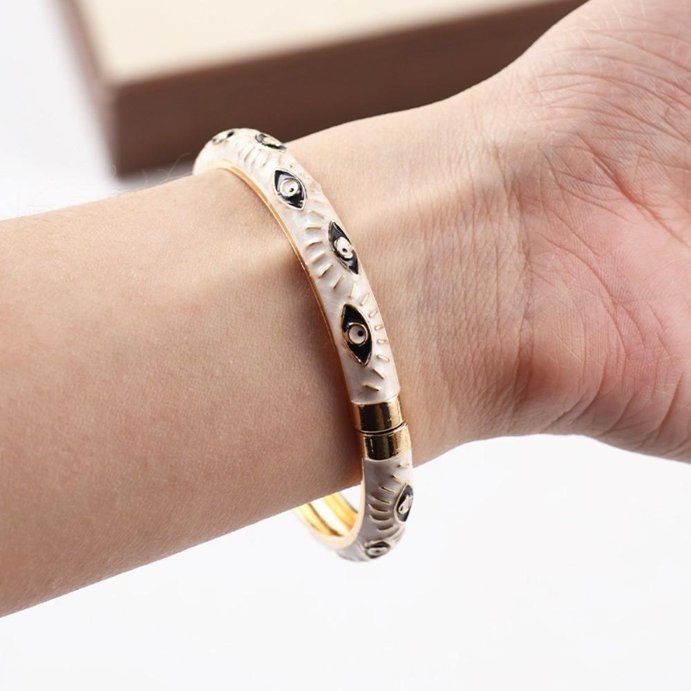 Colorful Demon Eyes Bangle Hip Pop Hand Bracelet Cool Enamel Bangle Gift