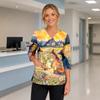 Women's Halloween Costume Top V-Neck Pockets Side Slit Three-Quarter Sleeves