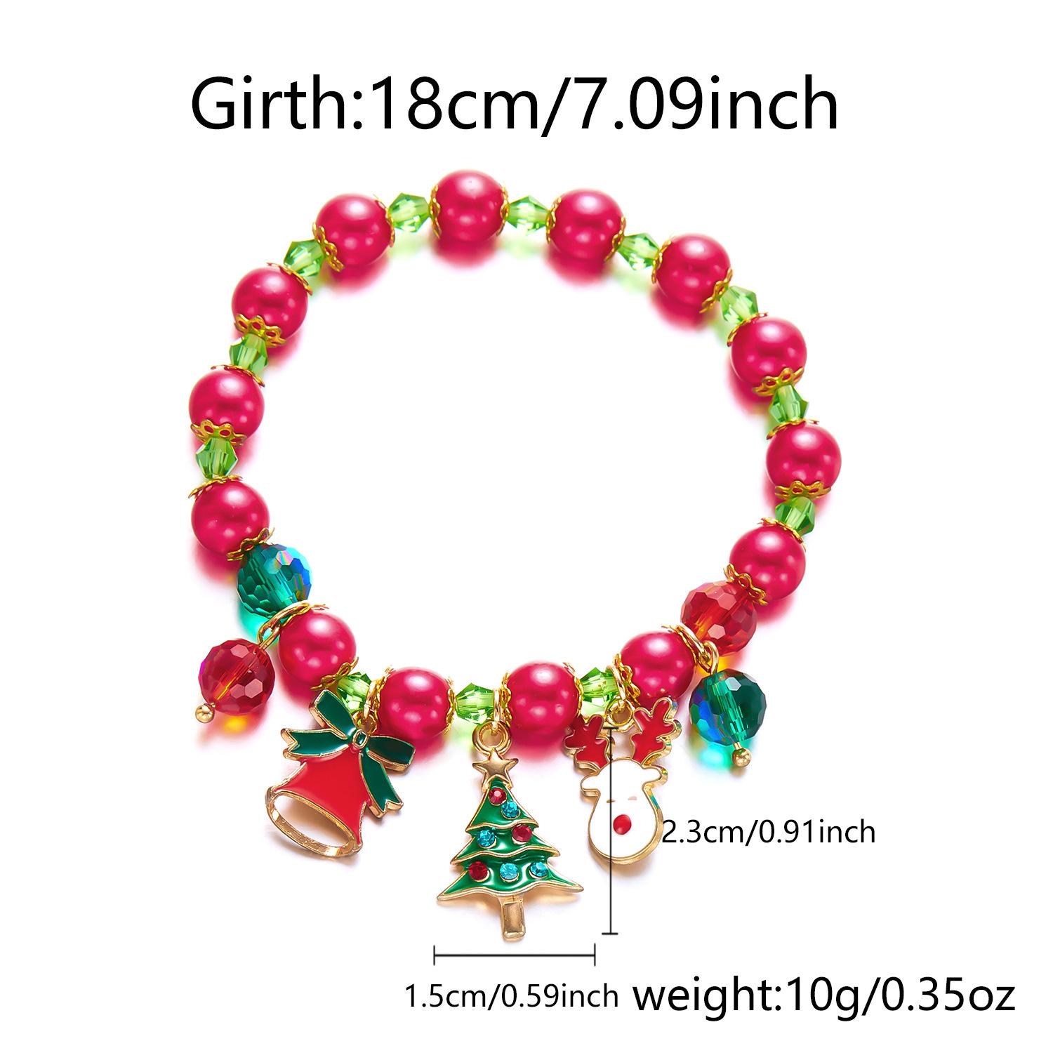 

Christmas Bracelet for Women Fashion Elegant Christmas Tree Santa Snowflake Pendant Beaded Bracelets Holiday Party Jewelry Gift for Girls