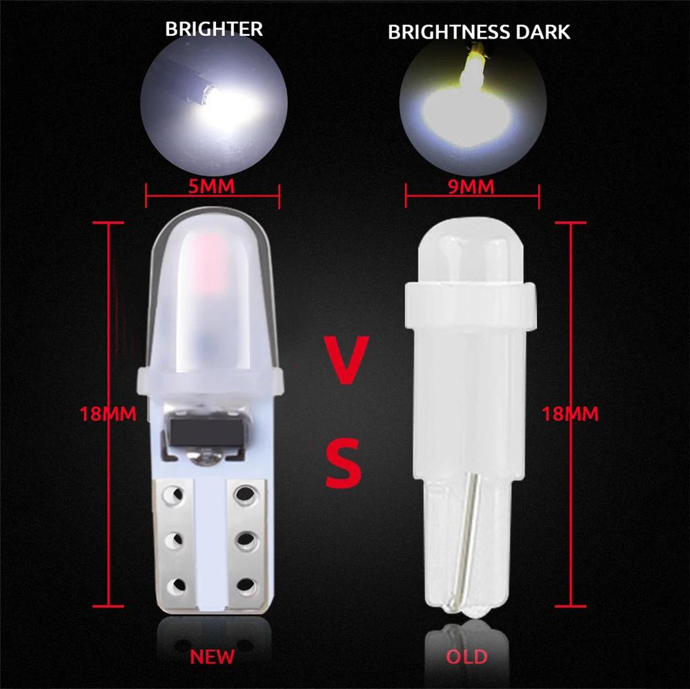 10 Pieces DC12V T5 3014 Auto Car Dashboard Lights 2 Smd Reading Instrument Panel Lamp LED Indicator Wedge Light Bulb Universal