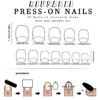 24 Piezas Uñas Postizas Cuadradas Cortas Adhesivas Brillo Cobertura Completa Uñas Postizas Simples de Presionar Suministros para Manicura para Mujer