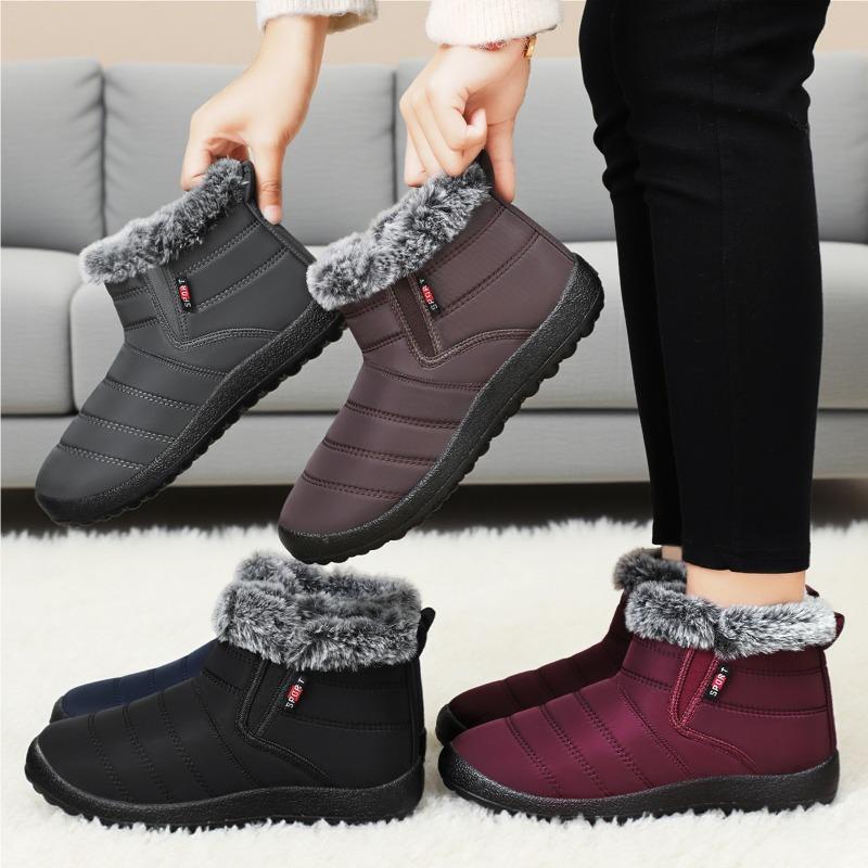 Modne Zimowe Nowe Damskie Grube Bawełniane Buty Odporne na Zimno i Ciepłe Śniegowce Wielofunkcyjne Codzienne Damskie