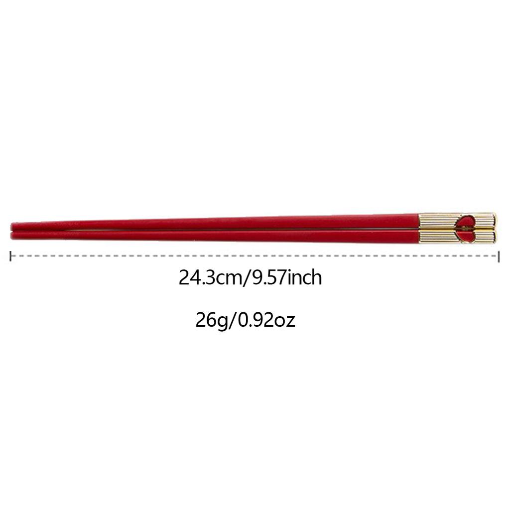 5Pairs Red Festival Chopsticks Set Anti Slip Sushi Chopstick Durable Chinese Style Alloy Chopsticks Easy To Clean Reusable