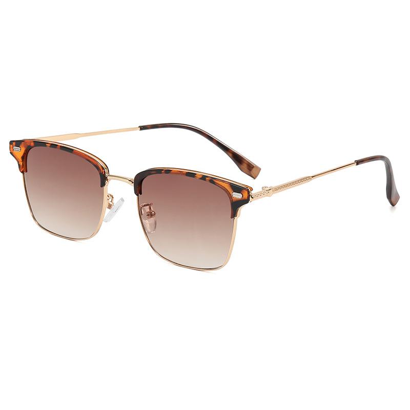 Vintage Semi Rimless Sunglasses Women Anti Reflective UV Protection for Driving Hiking Outdoor Activities