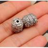 S999 Sterling Silver Wealth & Peace Barrel Spacer Beads for DIY Braiding Rope Silver Accessories
