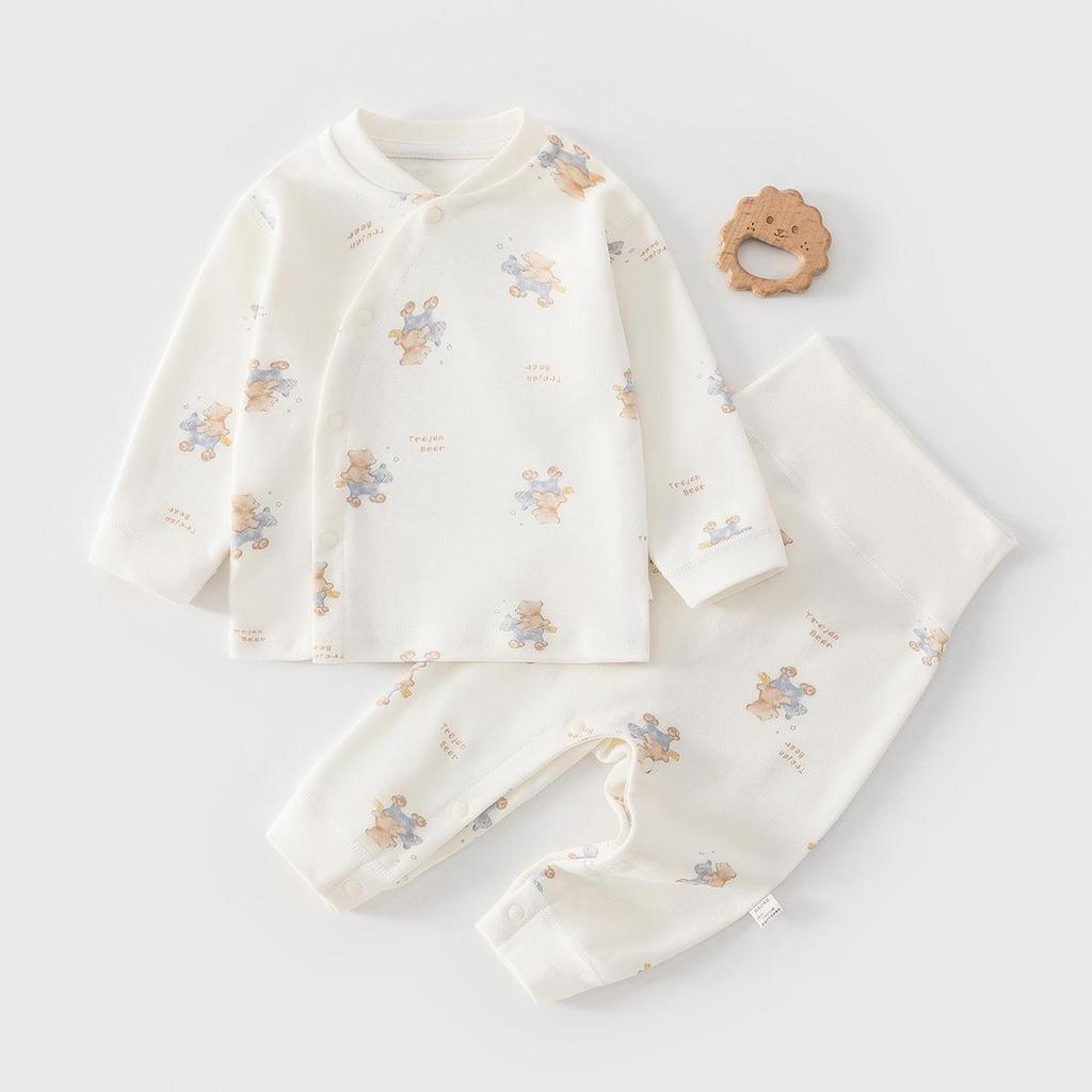 Pure Cotton Baby High-Waisted Two-Piece Set - Newborn Autumn Pajamas