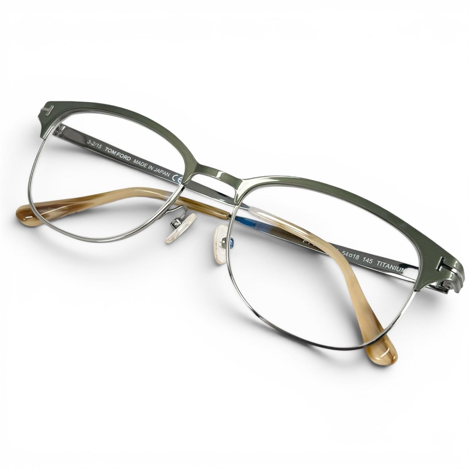 Excellent TOM FORD Glasses Thurmont Silver titanium mens FT5381 Used