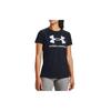 Under Armour Live Sportstyle Letter Logo Print Crew Neck Short Sleeve T-Shirt Kids Tops Black 1361182-001