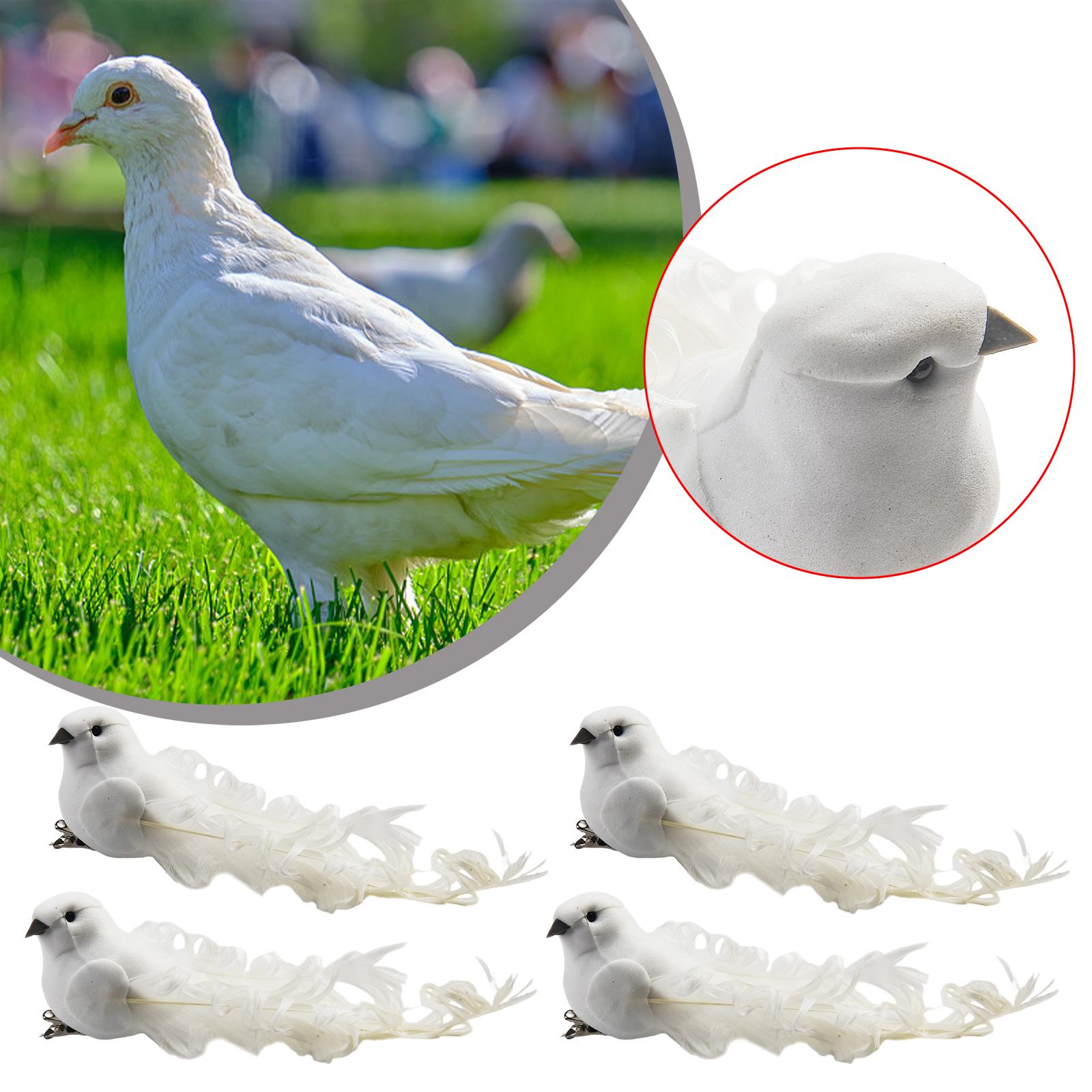 

Brand New Artificial Bird Décor 4PCS Christenings Cute Decorative Feathers Foam Lover Peace Doves Portable Small China Mainland
