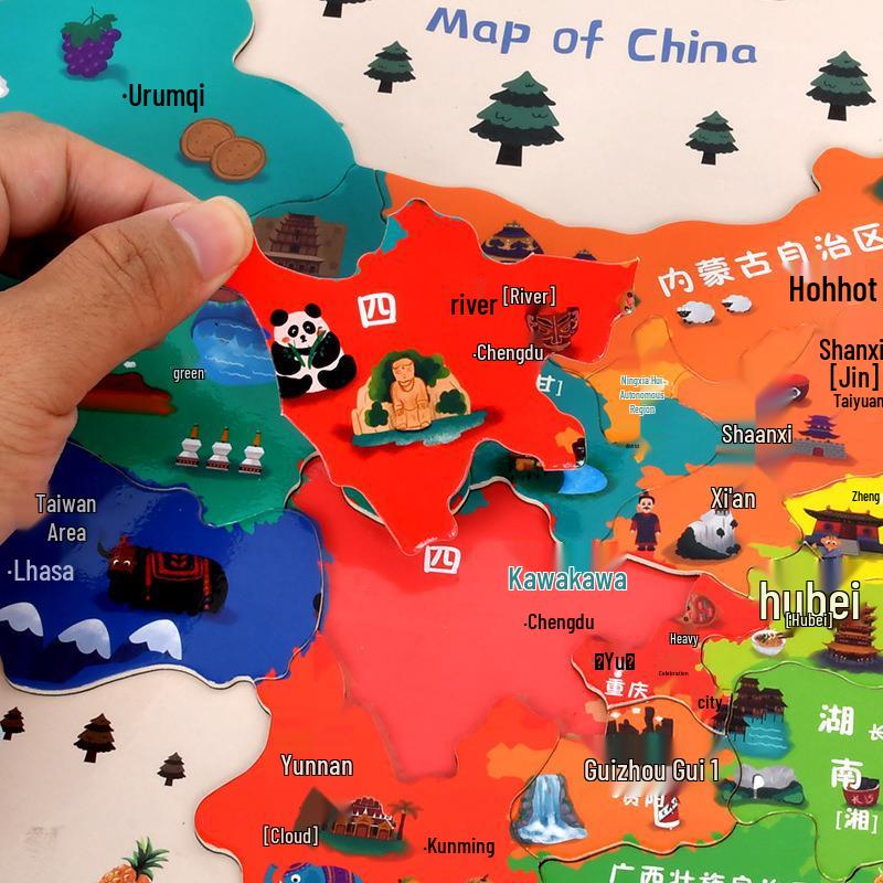 3D Wooden Map Puzzle: Enlightenment Edition for Children 10+ Years - Early Education Toy