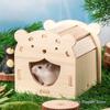 Hamsterhaus, Holzversteck, Kletternest, Lebensraumdekor, kleine Villa, Spielzeug für Mini-Rennmäuse, Goldbären, Meerschweinchen, kleine Haustiere