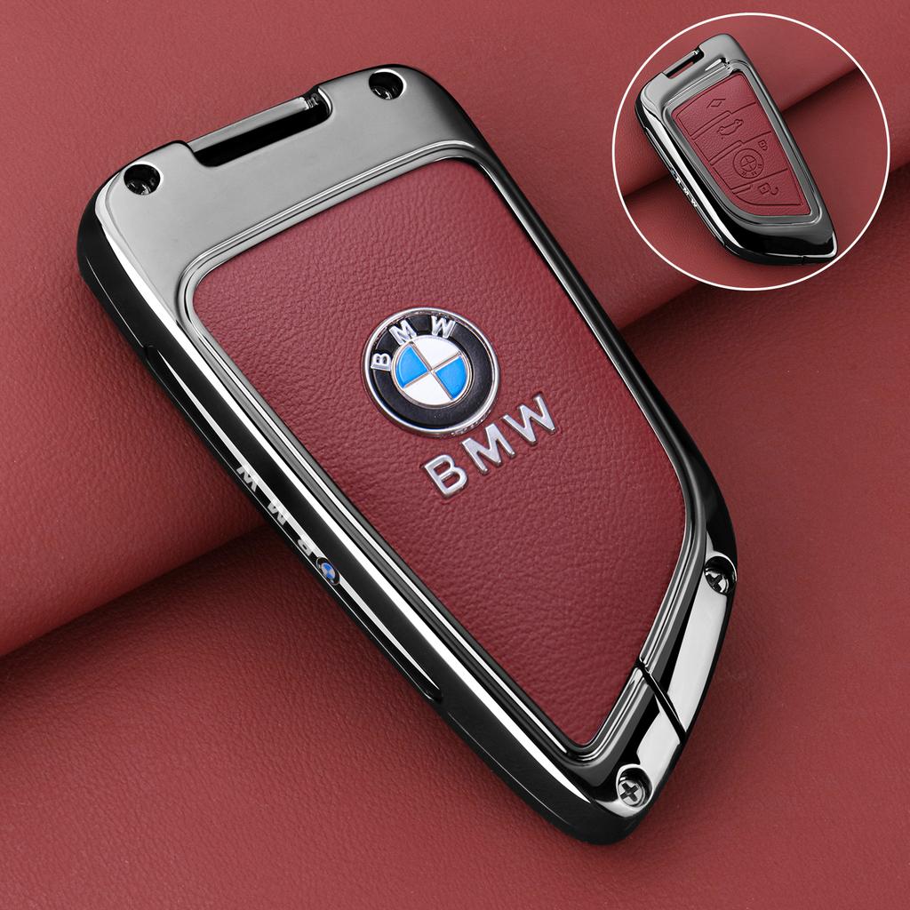 SYSA3 Premium Leather Key Case Shell Buckle Special Car Key Cover For BMW X1 X3 X5 X6 X7 1 3 5 6 7 Series G20 G30 G11 F15 F16 G01 G02