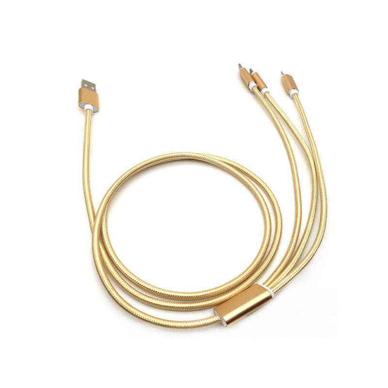 Usb 3in1 Charger Cable Micro Typec Data Sync Cable For Iphone 5 6 Android 7plus