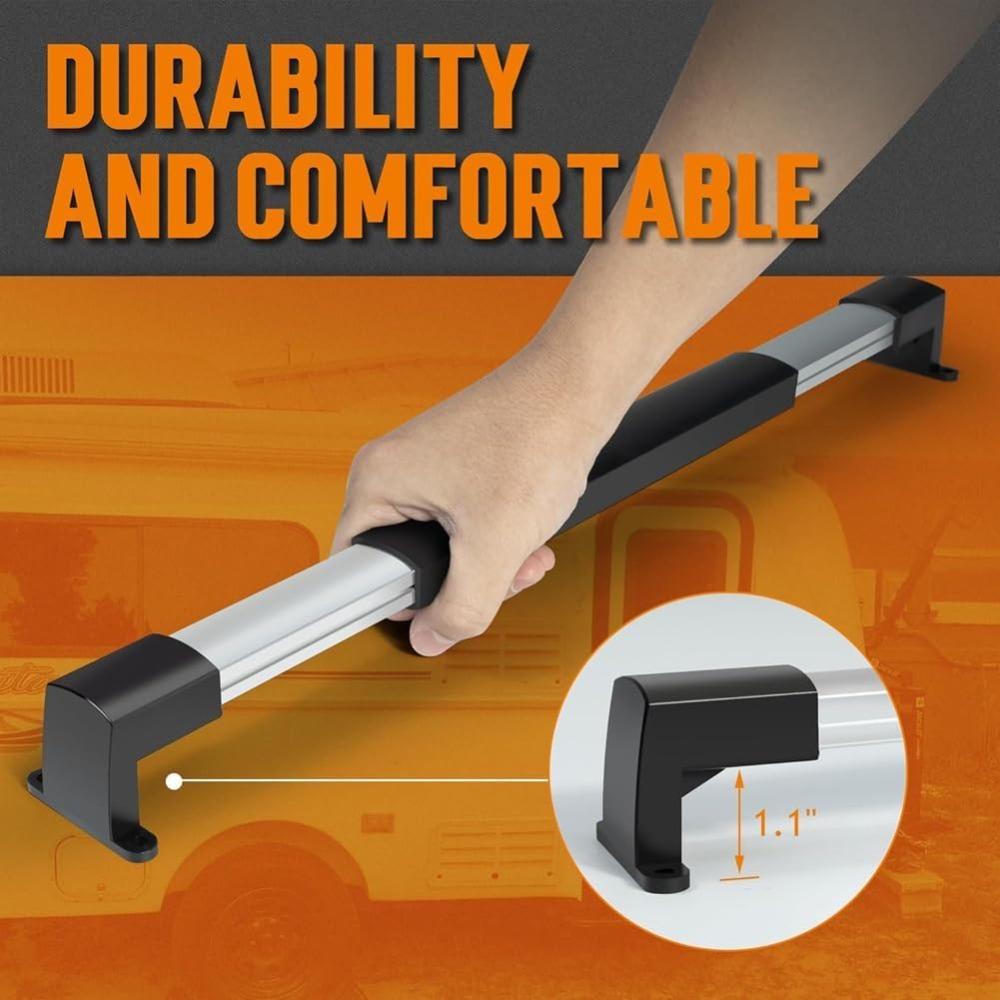 RV Screen Door Handle Grab Bar, Adjustable 21-5/8" To 28-5/8", for Motorhome for Travel Trailer Campers
