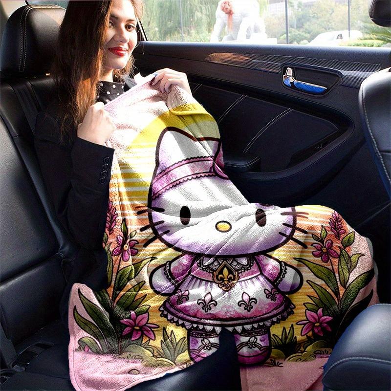 1pc. Hello Kitty Floral Print Blanket - Perfect for Home, Office, or Outdoor Use - Ideal G