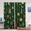 2pcs,Curtains Christmas Tree Star Snowflakes (2) Chic Window Curtain Versatile Polyester Curtains Room Decor for Bedroom Living