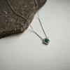 Silver Necklace with Malachite, Cubic Zirconia, Product Weight 1.92 Gr (60002133)