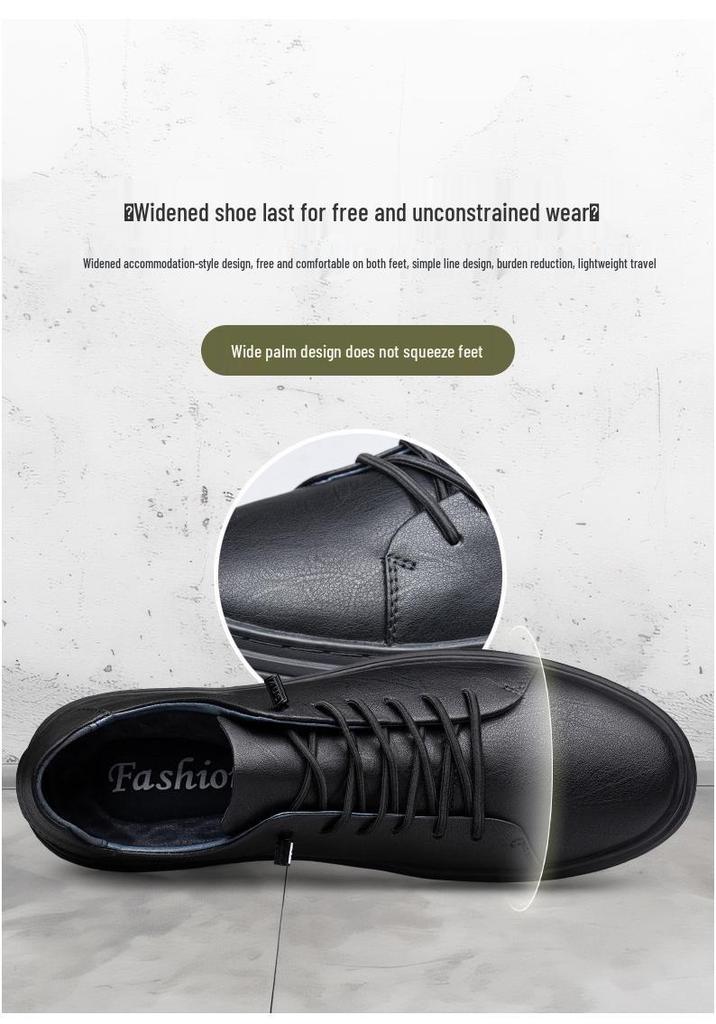 Men's Trendy British Low-Top Leather Shoes - Youthful, Stylish, High-Quality Stitching