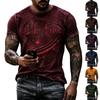 Men's Halloween Printed Round Neck Short Sleeve T Shirt for Holiday Party and Costume