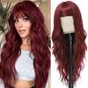 Nieuwe paarse synthetische pruik met grote golven voor feest, Halloween cosplay, dagelijks gebruik, hittebestendig haaraccessoire