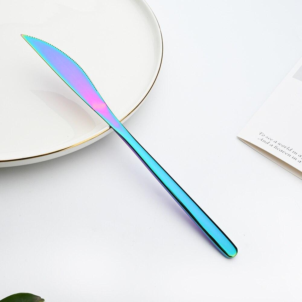 Sada jídelního nádobí 7ks 18/10 nerezové příbory Černá sada nádobí Nůž Dezert Vidličky Lžíce Sada příborů bezpečné pro potraviny