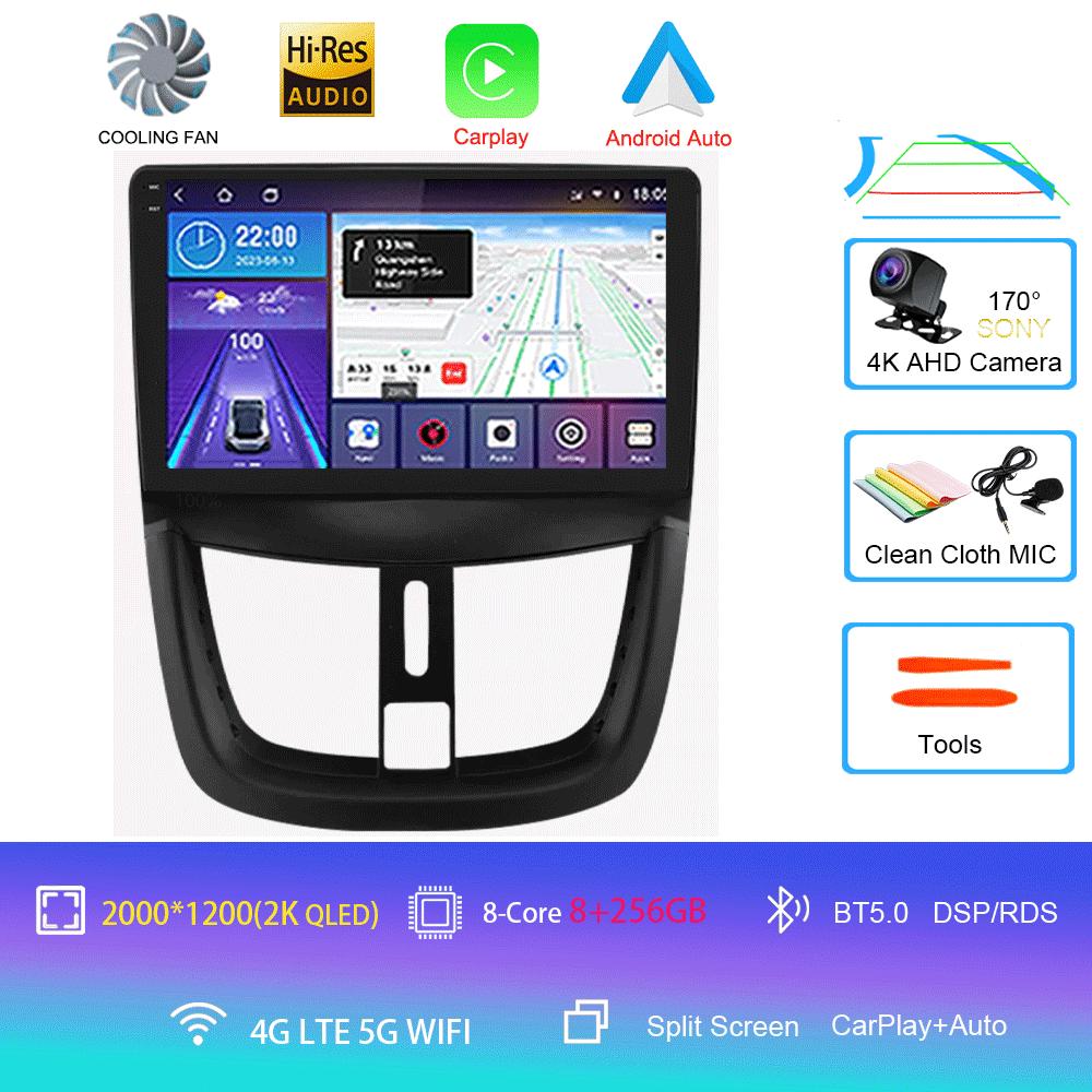Android 14 Carplay Auto For Peugeot 207 CC 207CC 2006 - 2015 Car Radio GPS Multimedia Video Player Stereo WIFI+4G DSP
