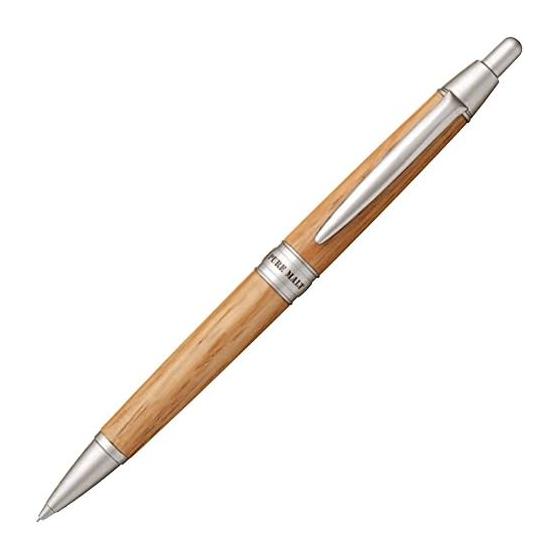 Mitsubishi Pencil Pure Malt 0.5mm Wood Shaft Mechanical Pencil, Natural (M51025.70) - Made from Used Whiskey Barrels, Knock Type, with Eraser