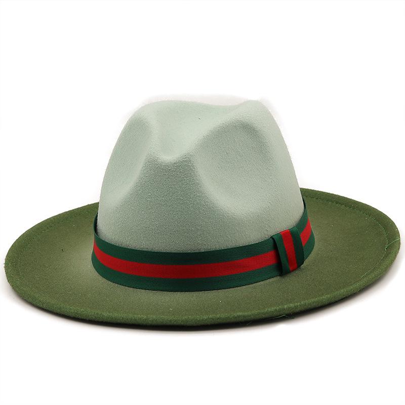 Autumn and winter men's and women's fashion spray-painted woolen jazz hat, a European, American and British style big-brimmed top hat