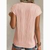 Fashion Tops Women Round Neck Pleated Slim Fit Summer T-shirt Short Flying Sleeve Blouse Women Solid Color Office Lady Tee Shirt 24135