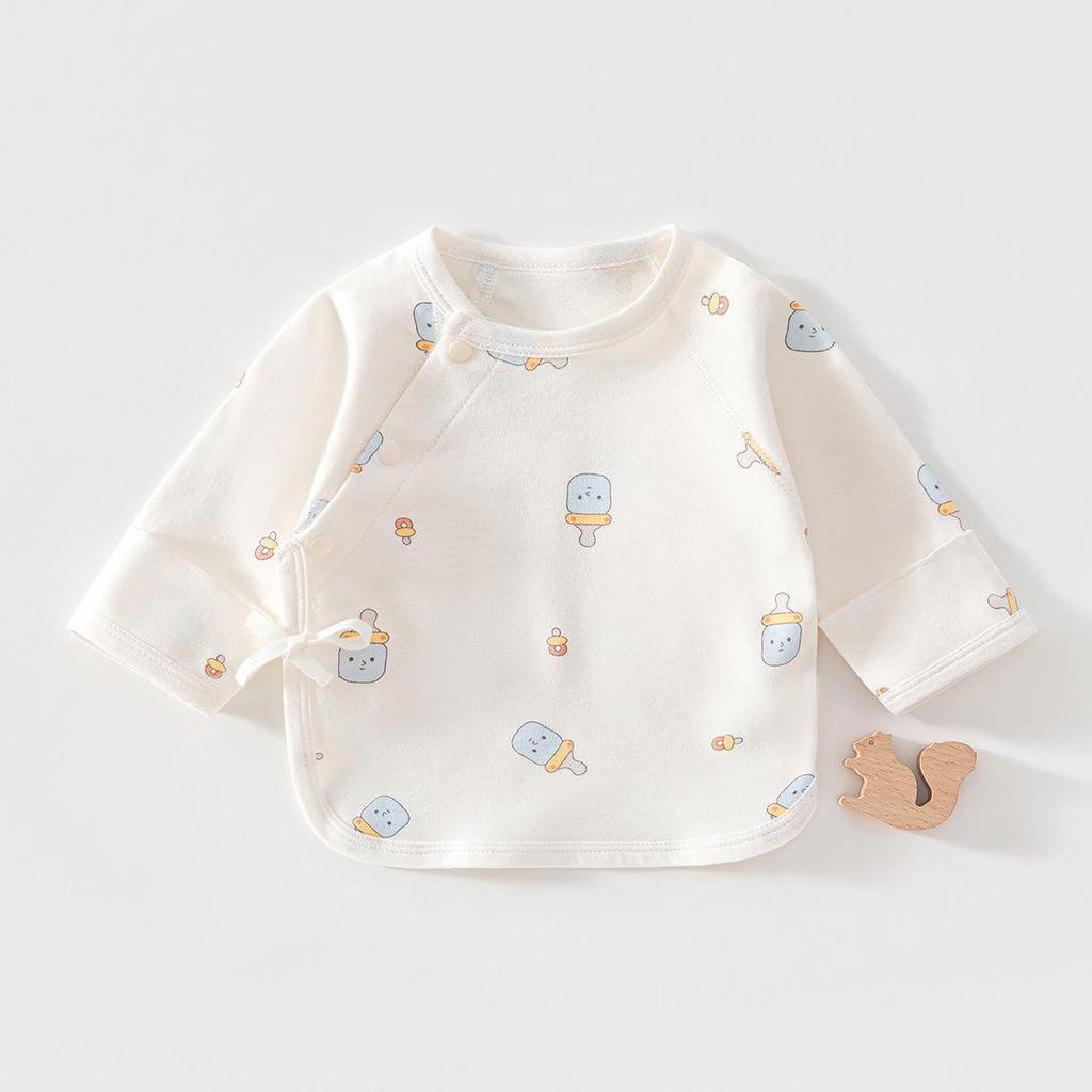 Newborn Pure Cotton Class A Shirt: Anti-Urine, Belly Protection, Size 52, Spring/Autumn