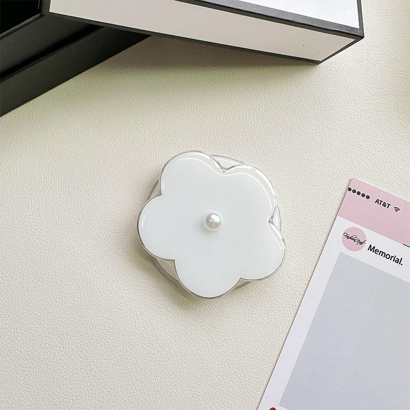 Pearl Flower Magnetic Suction Phone Airbag Holder Creative Ring Pasting Simple Desktop Telescopic Support Frame Foldable