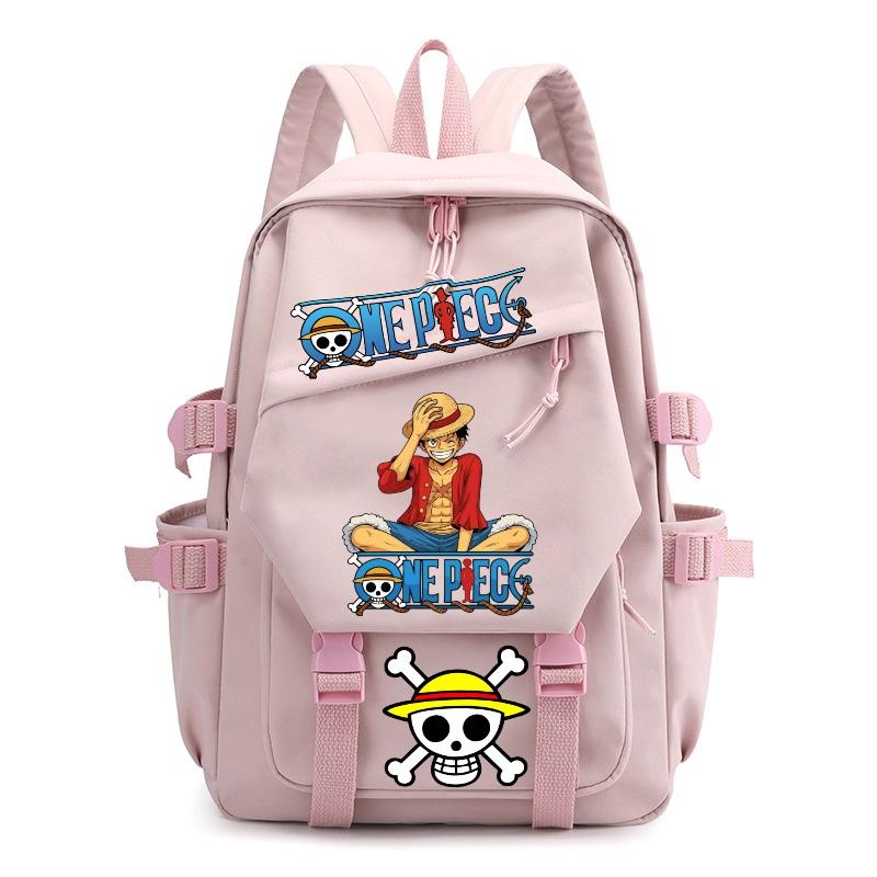 Zaini One Piece Adolescenti Zaino per Laptop Monkey D. Luffy Capacità Cartone Animato Studenti Borse da Scuola Viaggio all'Aperto Casual Borsa per Libri