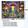 Amonercvita Blacklight Alien UFO Tapestry Neon Mushroom Floral Tapestries UV Reactive Yoga Meditation Tapestry Fantasy Forest Tapestries Wall Hanging