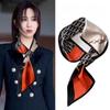 French polka dot silk scarf neck women's new high-end long strip matching shirt Korean thin small scarf