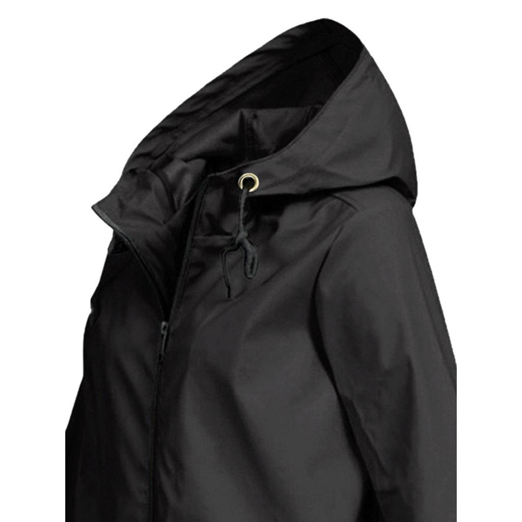 Damen Leichte Reißverschluss Kapuzen Windjacke Dünner Winddichter Outdoor-Mantel