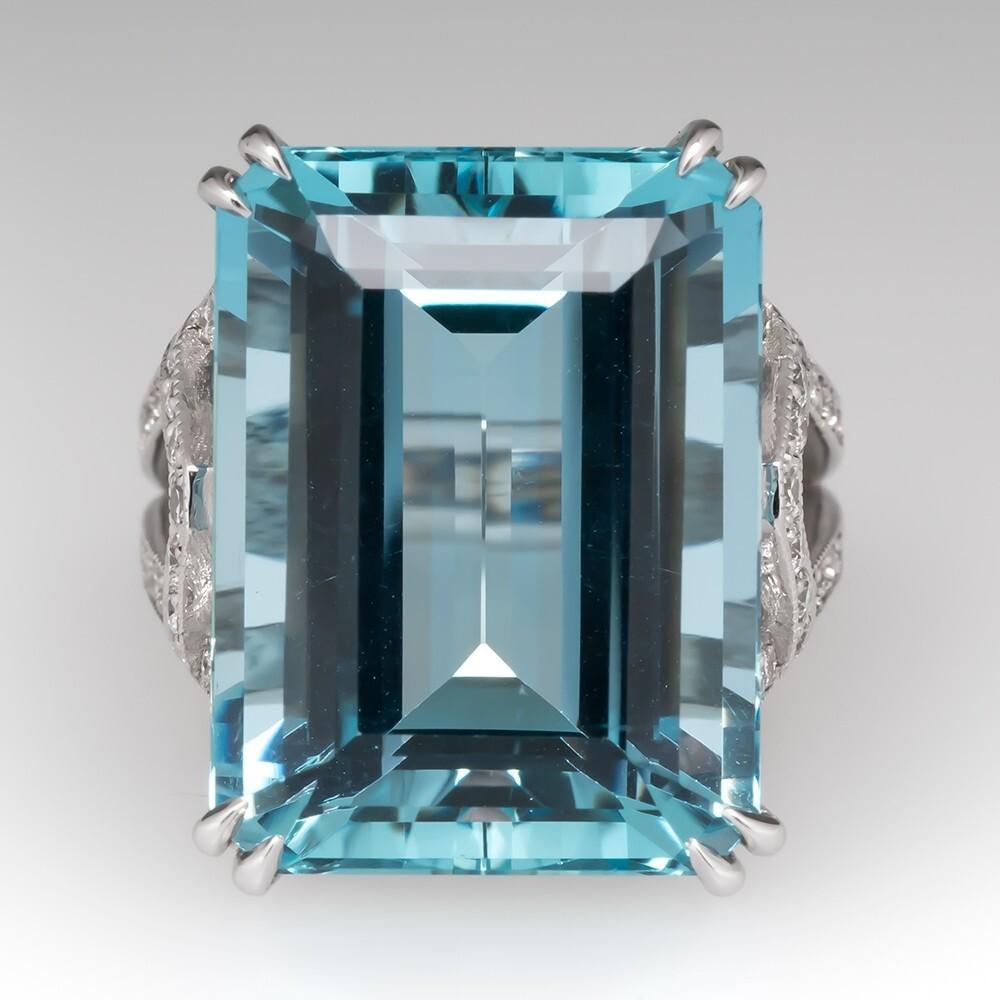 WOSIKATE Exaggerated Princess Square Blue Topaz Engagement Ring For Women Fashion Jewellery CopperPlated Finger Ring