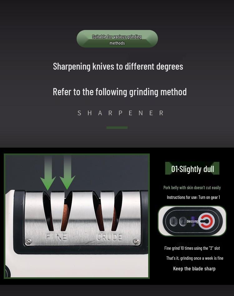 Rechargeable Multifunctional Electric Knife Sharpener for Home Kitchen
