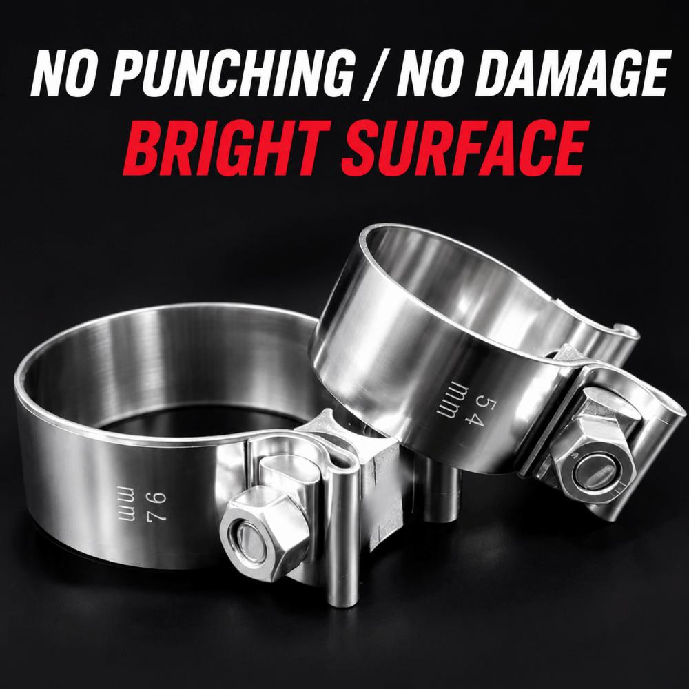Stainless Steel Pipe Connection Hoop 40-76mm Steel Pipe Clamp Strong Hose Clamp