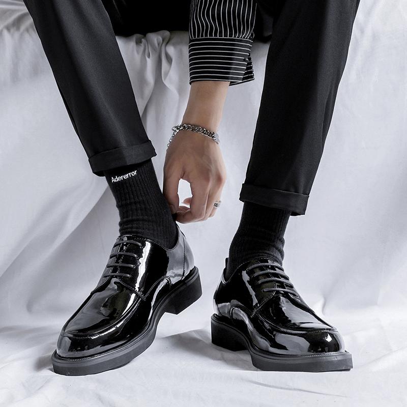 Business Formal Patent Leather Shoes Men 2024 Spring Men Shoes Low-top Solid Wedding Shoes Black Fashion Oxford Office Shoes