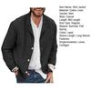 Shirt Jacket Loose Suit Top Men Suit Collar Button Solid Color Cotton