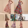 Cross-border Europe, America, Amazon 2026 summer new ethnic style fashion sexy slim print suspender dress
