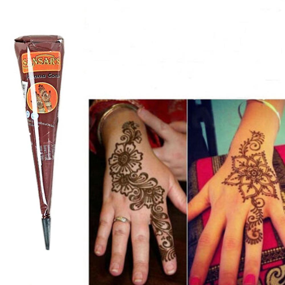 Paint Tattoo Paint Mehandi Ink Temporary Henna Art Body Art Herbal Henna Temporary Tattoo Cones коричневый