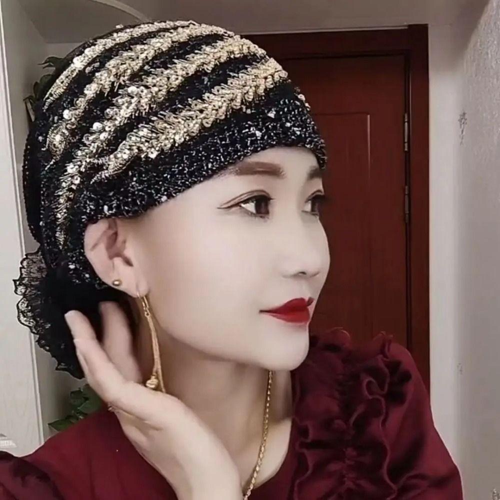 Cotton Muslim Headpiece Soild Color Turban Fashion Muslim Headscarf Cap  Women