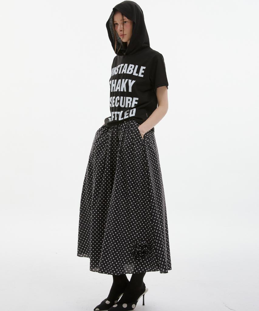 Ieseussiseutyudio Maxi Dot Corsage Skirt (Black)