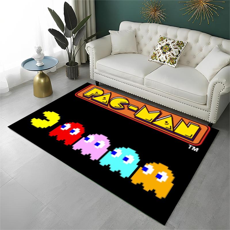 Retro P-Pacman Game Non-Slip Area Rug for Living Room,Bedroom,Playroom,Soft Carpet Floor Mat Home Decor Rug Kids Room Gift