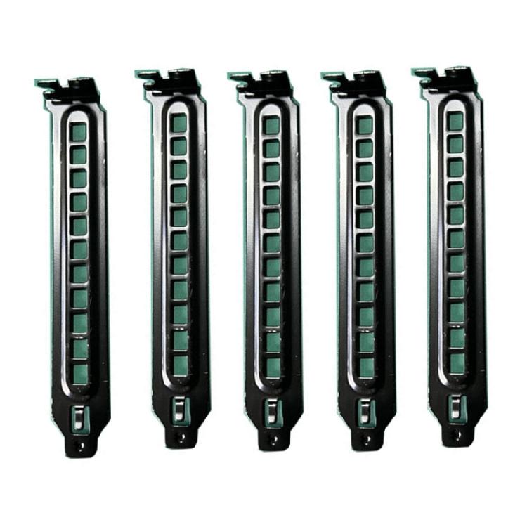 

5Pcs Black PCI Slot Cover Hard Steel Dust Filter Blanking Plate Vented Slot Covers for Computer Case with Screws 1