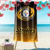 Pittsburgh Steelers Print Beach Towel, Large Soft Quick Dry Towel for Beach Camping Swimming