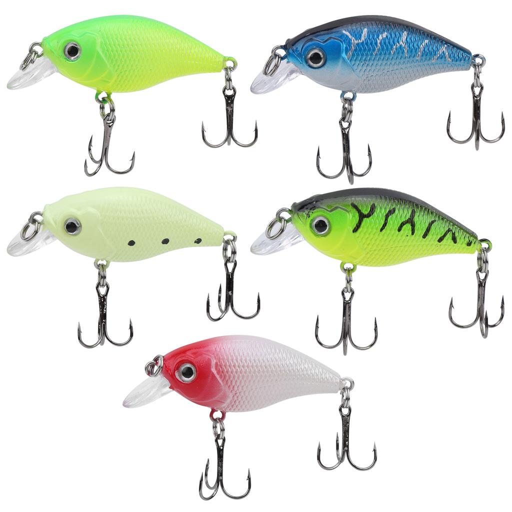 5Pcs Fishing Lure Set Artificial Colorful Little Fat Fish Bait Kit Fishing Accessory