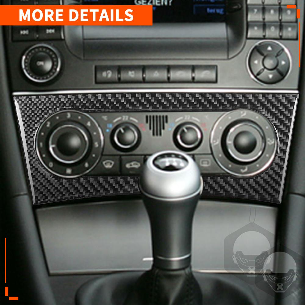 For Mercedes-Benz C Class W203 2005-2007 Car Radio Air Conditioner Control Panel Cover Trim Carbon Fiber Interior
