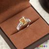 Natural Color Treasure Square Amethyst Citrine S925 Sterling Silver Ring Premium Accessories Daily Jewelry Gifts